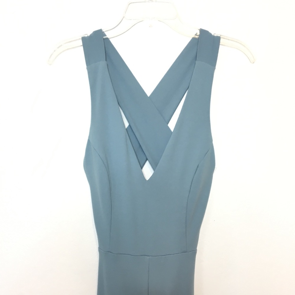 Socialite Cross Back Jumpsuit Blue SM MED LARGE - Picture 3 of 8